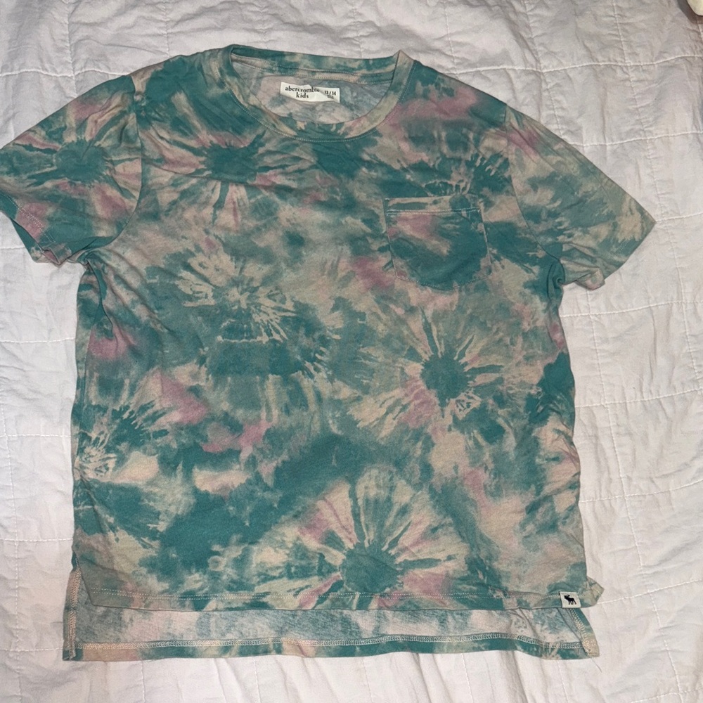 Abercrombie Kids Short Sleeve Tie-Dye Tee - Teal and Pink